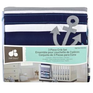 NIB Just Born High Seas 3 Piece Crib Collection